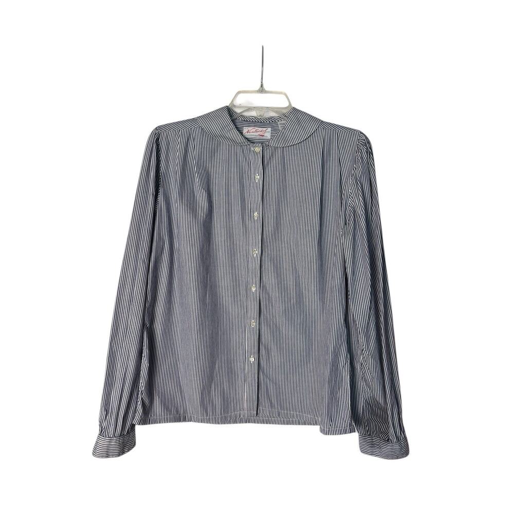 Nantucket Vintage Style Button Down Shirt Long Sleeve Stripe Size 10 EUC